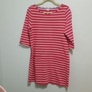 Boden, faded berry/white colored cotton dress. Size 12.